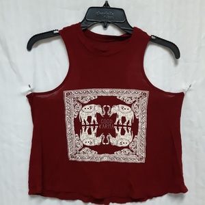 Red and white good karma shirt